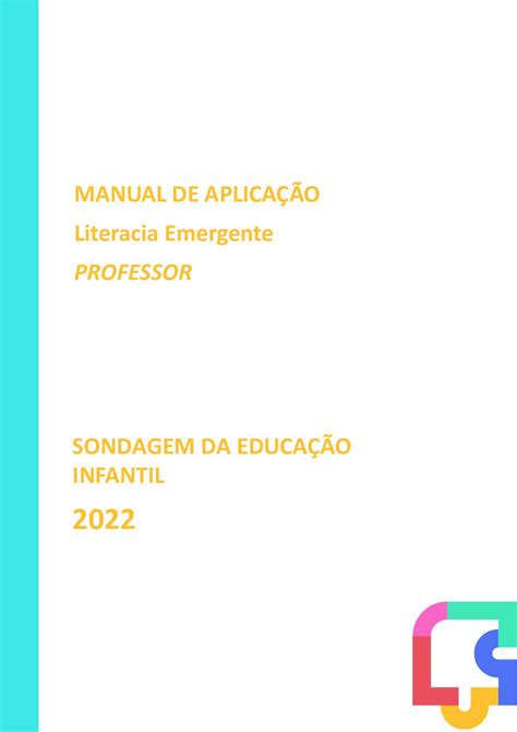 Calaméo Manual De Aplicação Creare Literacia Emergente Compartilha Professor 2022