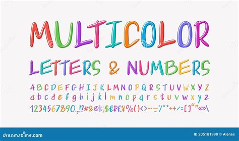 Letras Alfab Ticas Manuscritas Multicolores N Meros Sinais De Pontua O