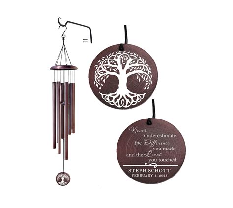 Personalized Retirement Gift Custom Wind Chime Tree Of Life Wind