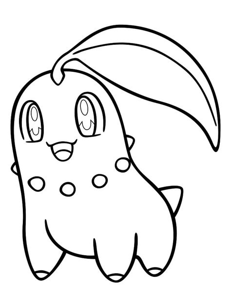 Pokemon Coloring Chikorita Pages Printable Color Tegninger Drawing