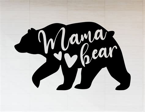 Mama Bear SVG Mama Svg Bear Svg Mom Svg Bear Family Svg Silhouette Bear ...