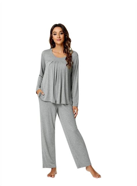 NACHILA Pajamas For Women Viscose Made From Bamboo Long Sleeve Pajama