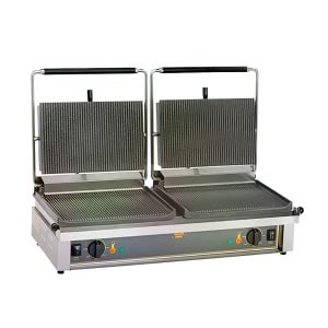 Equipex Majestic Double Commercial Panini Press W Cast Iron Grooved