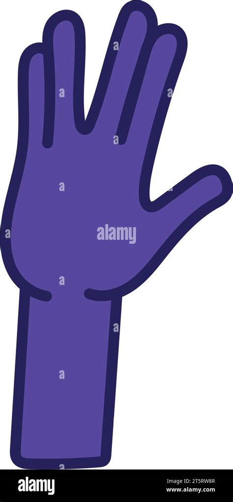 Vulcan Salute In Purple Hand Vector Isolated Stock Vector Image And Art