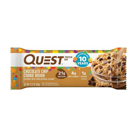 Quest Nutrition Protein Bar Chocolate Chip Cookie Dough Flavored 60gm