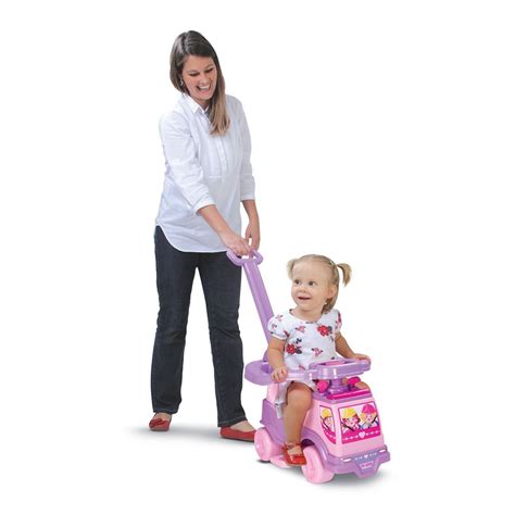 Carrinho De Passeio Andador Infantil Rosa Som Totoka No Shoptime