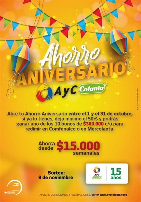 Sorteos Ahorro Aniversario AyC Colanta