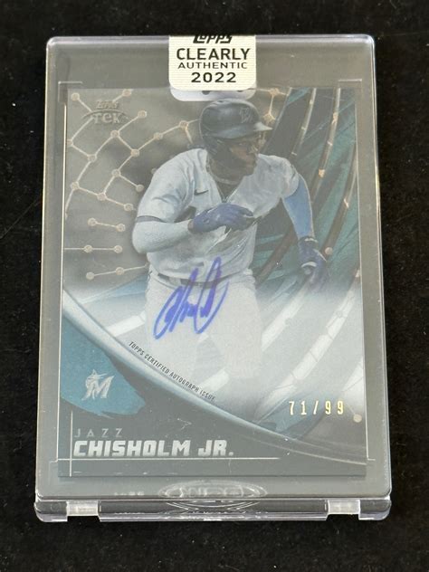 Lot D 99 2022 Topps Tek Blue Auto Jazz Chisholm Jr RC Factory