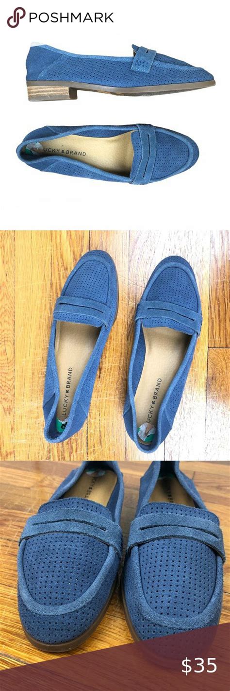 Lucky Brand Blue Caylon Suede Perforated Loafer 8 Flats Outfits