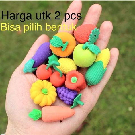 Jual Mainan Penghapus Buah Dan Sayuran Utk Bermain Sensory Play Hiasan