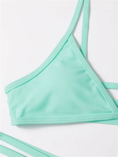 Bañador bikini tanga con abertura verde menta Yaxa Store