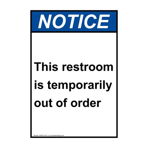 Restroom Out Of Order Sign Printable Printable Templates