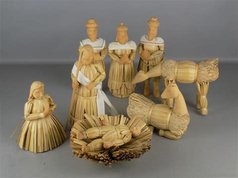 Ensemble de 8 figurines de la Nativité antiques Bois Catawiki