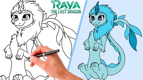 How To Draw Cute Sisu Dragon From Raya And The Last Dragon Step By Step Youtube