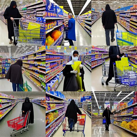 The Grim Reaper Shopping At Walmart High Quality Stable Diffusion