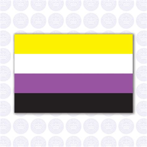 Non Binary Pride Flag Decal Non Binary Sticker Enby Pride Etsy Uk