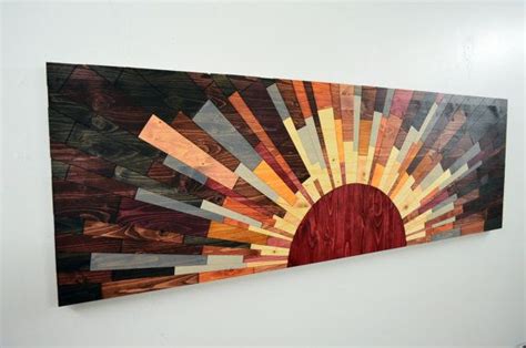 Sun Wood Art Edge Of The Day 60x20 Large Sunset Wall Art Etsy Etsy