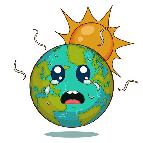 Fofa Chorando Terra Desenho Animado Porque Do Global Aquecimento 24780682 Png