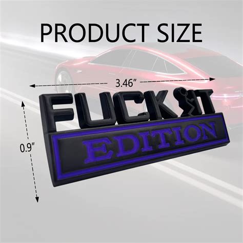 Emblema de edición Fuck IT emblemas exteriores de automóvil calcomanía D emblema de edición