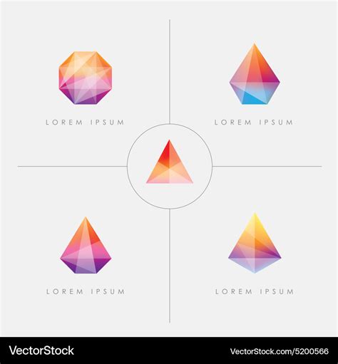 Diamond Prism Logo Icon Shapes Royalty Free Vector Image