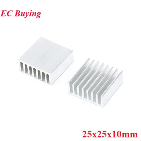 10pcs 1pc 25 25 10mm Heatsink Cooling Fin Radiator Aluminum Cooler Fan Heat Sink 25x25x10mm For