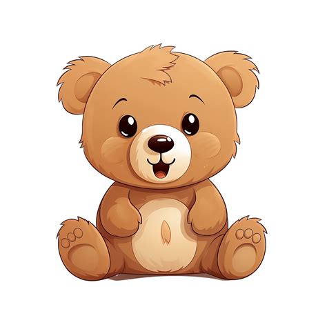 Ai Generative Cute Cartoon Teddy Bear No Background Applicable To Any