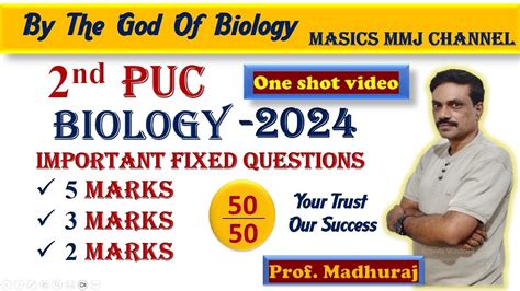 2nd PUC Biology Important Questions For Final EXam 2024 2024 Biology