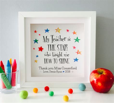 Personalised Teacher Shining Star - As Cute as a Button