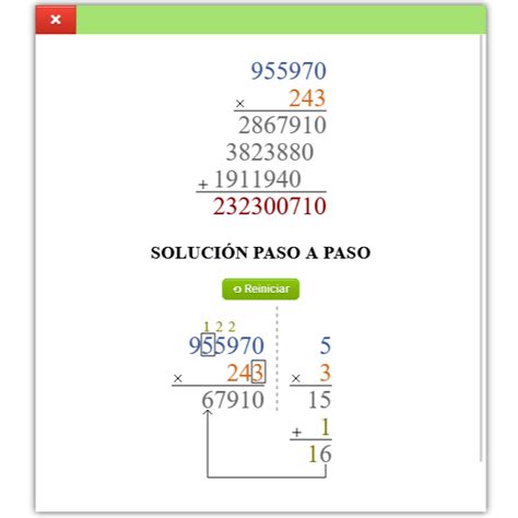 Calculadora de Multiplicación Multiplicaciones con punto decimal