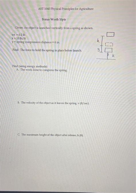 Solved Ast 1040 Physical Principles For Agriculture Bonus