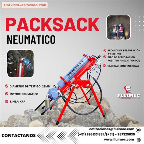 Perforacion En Mina Maquina Packsack Neumatica Mts Indispens