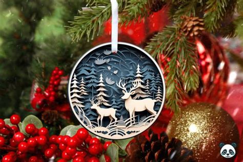 Reindeer D Christmas Ornament Graphic By Pandastic Creative Fabrica