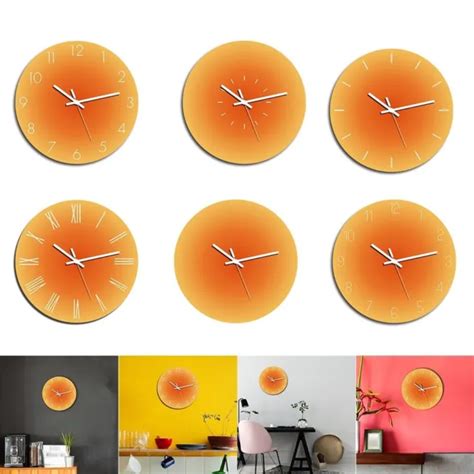 Horloge Murale Silencieuse Acrylique Coucher De Soleil Nordique Pour