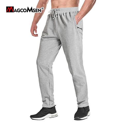 MAGCOMSEN Men S Workout Jogger Pants Open Bottom Sweatpants With Zipper