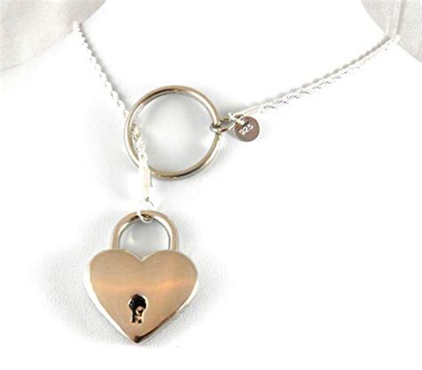 Locking Day Collar Necklace Sterling Silver Pure Plated Chain Day Collar Heart