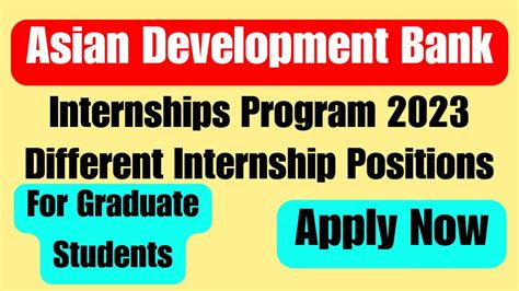 Asian Development Bank Internship Program 2023 Applications Adb