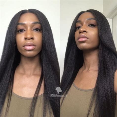 180 Density Kinky Straight 360 Frontal Wig Virgin Brazilian Hair Good Quality Affordable Wig