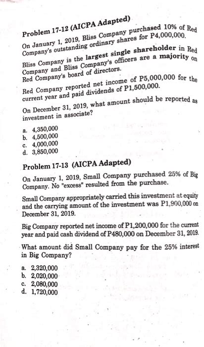 Solved Problem 17 12 AICPA Adapted On January 1 2019 Chegg