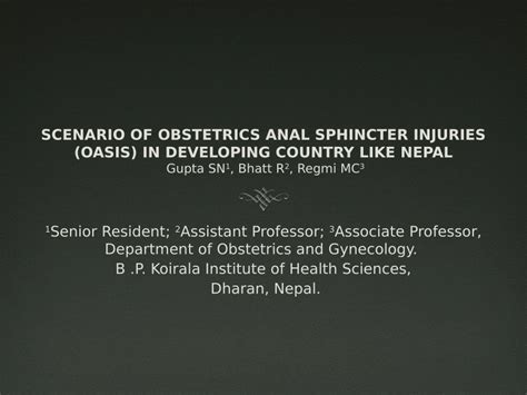 PDF SCENARIO OF OBSTETRICS ANAL SPHINCTER INJURIES OASIS IN DEVELOPING COUNTRY LIKE NEPAL