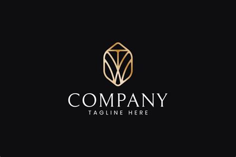 Letra T Y W Con Forma De Escudo De Diamante Diseño De Logotipo Para Una Empresa De Moda Y Joyas