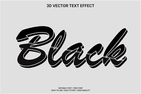 Effet De Texte Vectoriel Modifiable Noir Vecteur Premium