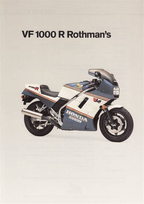 Prospekt HONDA VF 1000 R Rothman S Prospekt Flyer 1 Blatt 2 Seiten