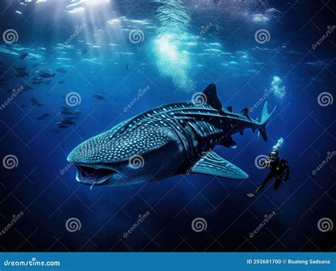 Whale Shark and Underwater Photographer Stock Illustration - Illustration of huge, fish: 293681700