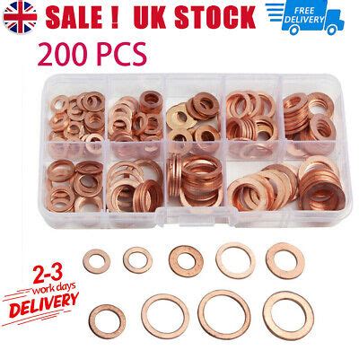 Assorted Solid Copper Car Engine Washers Crush Seal Flat Ring