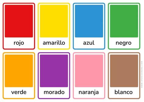 The Colors In Spanish Printable Worksheets And Flashcards