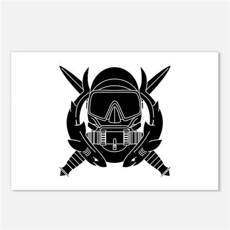 Combat Diver Badge Postcards | Combat Diver Badge Post Card Design Template