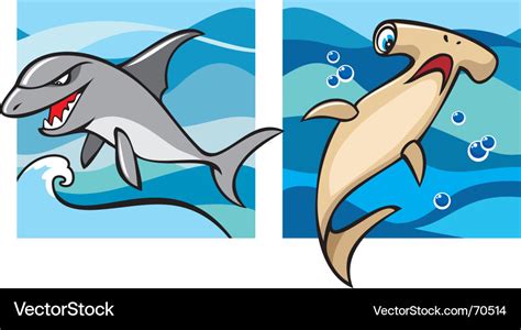 Marine Life Sharks Royalty Free Vector Image Vectorstock