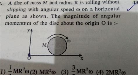 Answered A Disc Of Mass M And Radius R Is Rolling Without Slipping Kunduz