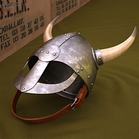 Authentic Viking Helmet With Real Horns