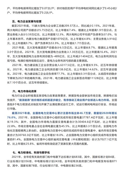 中国电力企业联合会：中国电力行业年度发展报告2022pdf 先导研报